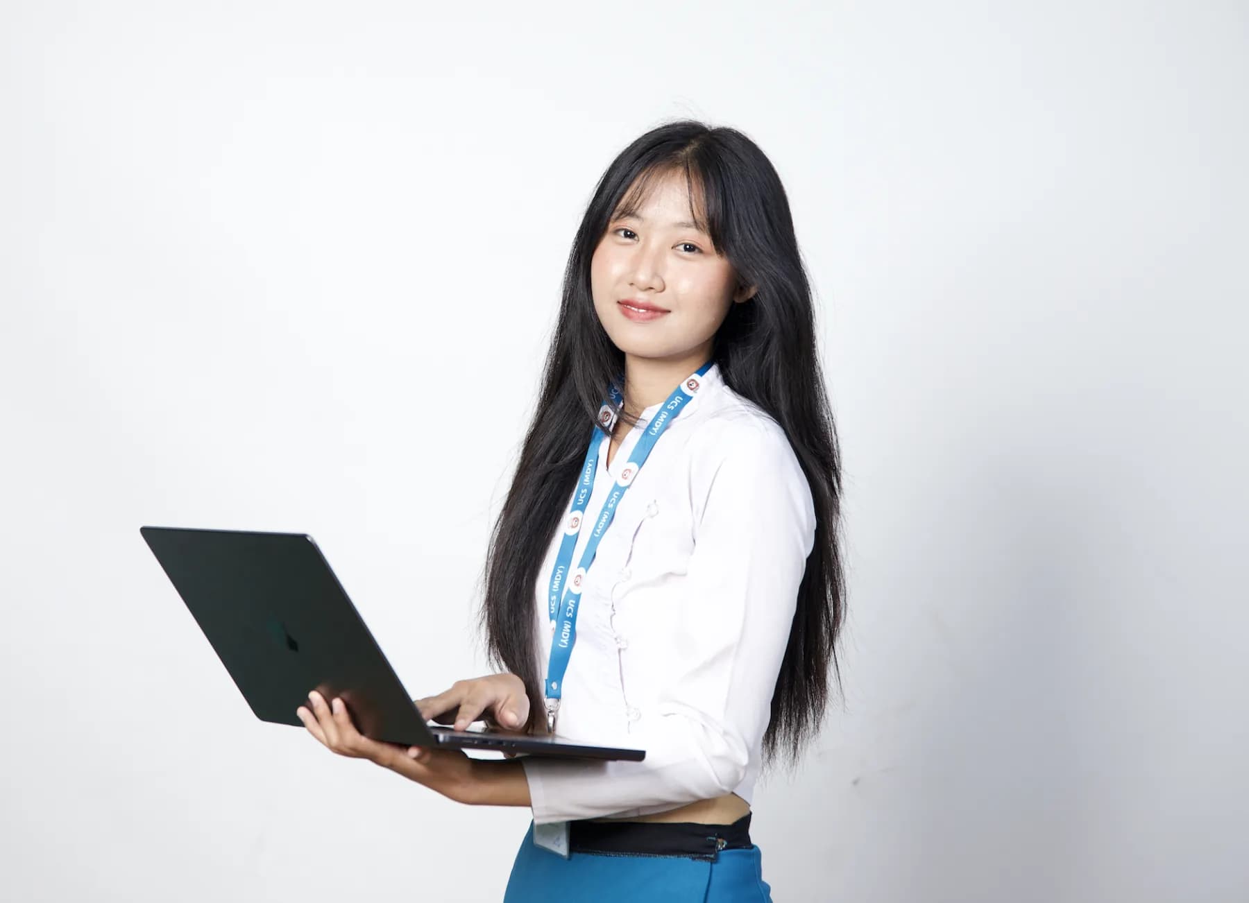 Nura Dev learner with laptop