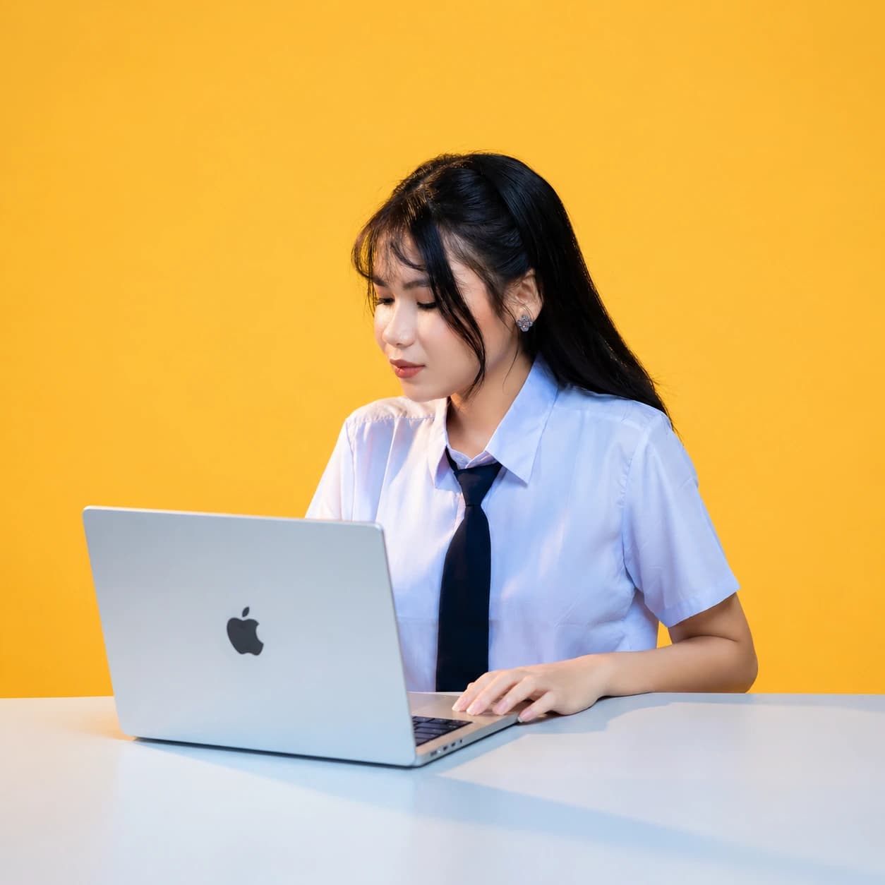 Nura Dev student practicing software learning on a laptop