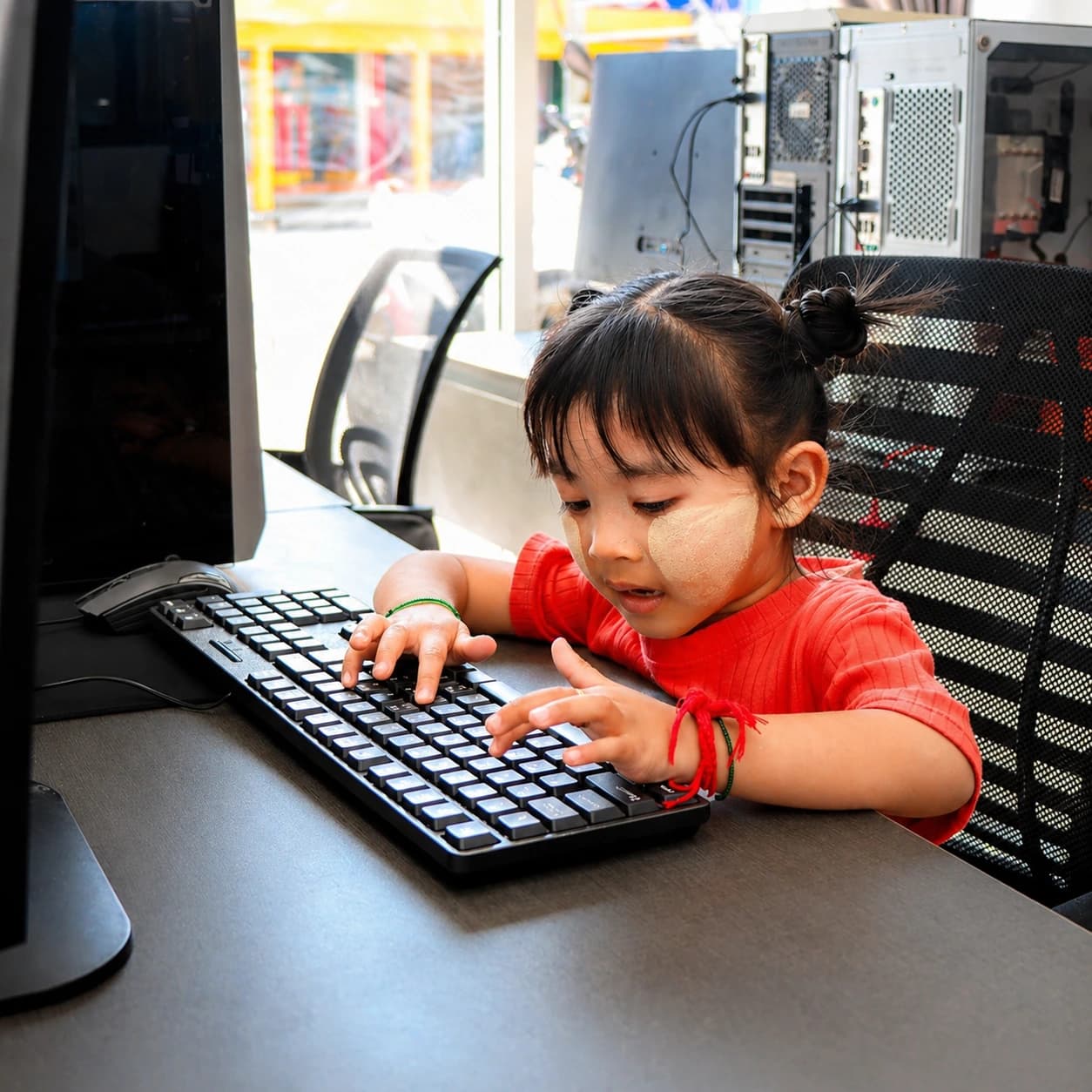 Little learner building keyboard confidence at Nura Dev